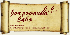 Jorgovanka Cabo vizit kartica